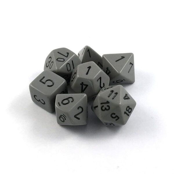 Dés en boite Opaque Dark Grey w/black