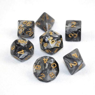 Dés en boite Lustrous Black w/gold