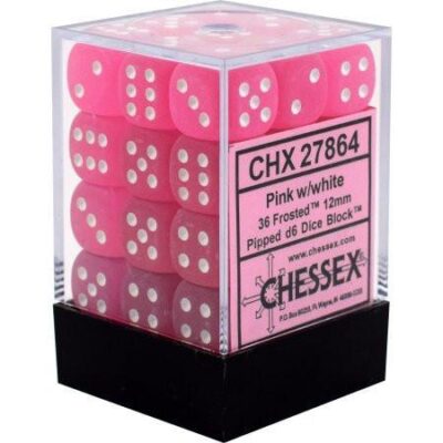Boite de 36d6 Frosted Pink w/white