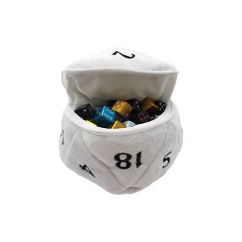 Bourse à dés Peluche D20 Blanc