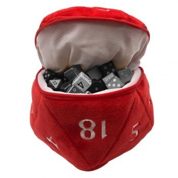 Bourse à dés Peluche D20 Rouge
