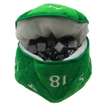 Bourse à dés Peluche D20 Vert