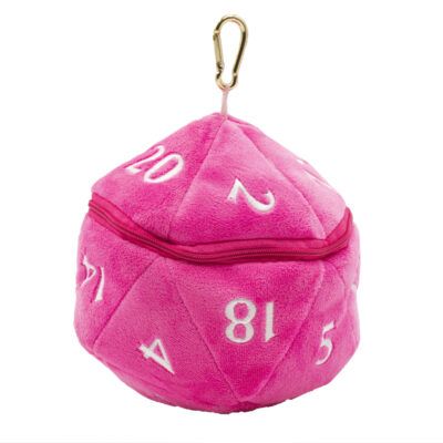 Bourse à dés Peluche D20 Rose